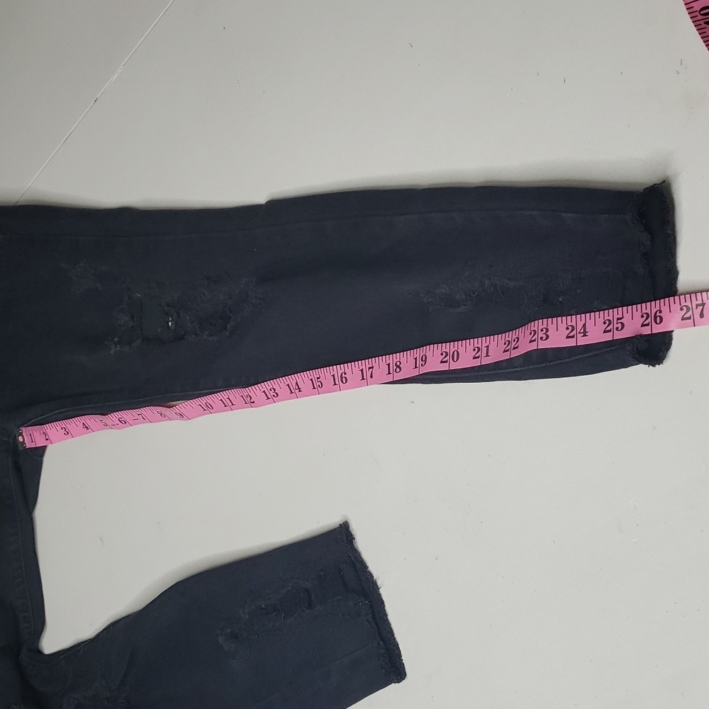 Judy Blue High Rise Skinny Stretch Distressed Black Jeans Size 28 Punk Grunge - Picture 13 of 16